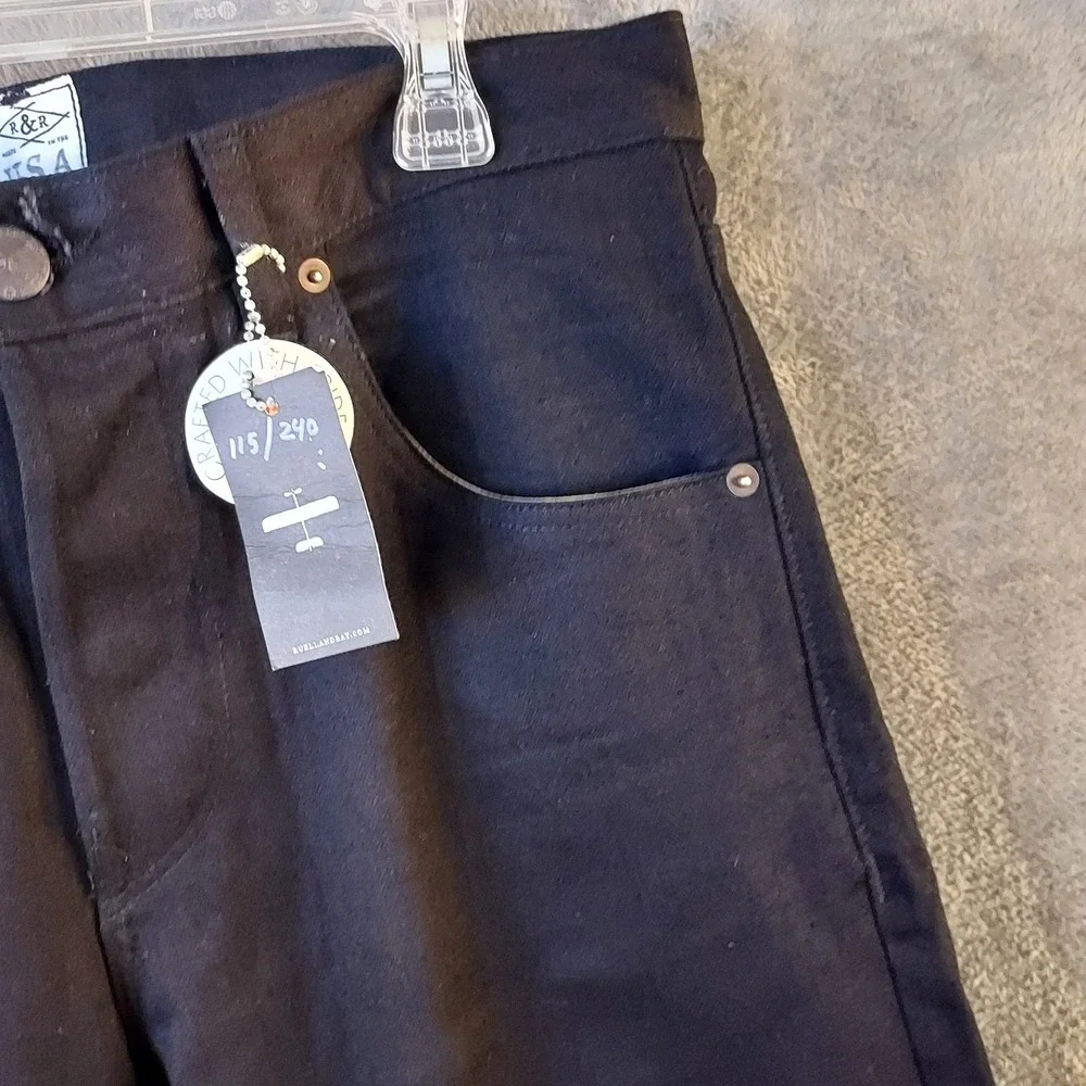 NOS Deadstock Ruell & Ray Men Black Jeans 32 X 34" Denim Button Fly Handmade USA - Picture 7 of 15